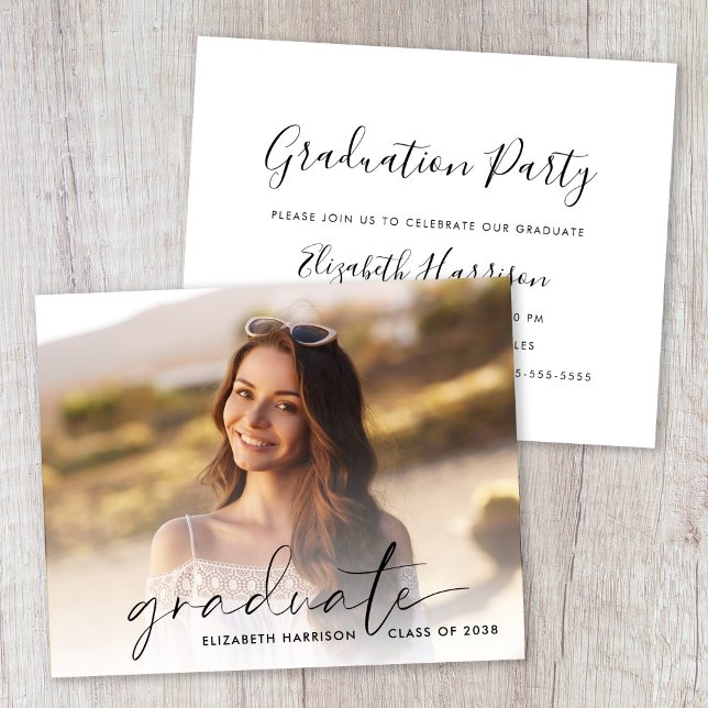 Budget Script Photo Graduation Party Invitation (Creator Uploaded)