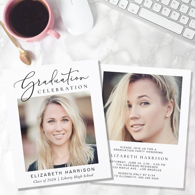 Budget Script Photo Graduation Party Invitation (Creator Uploaded)