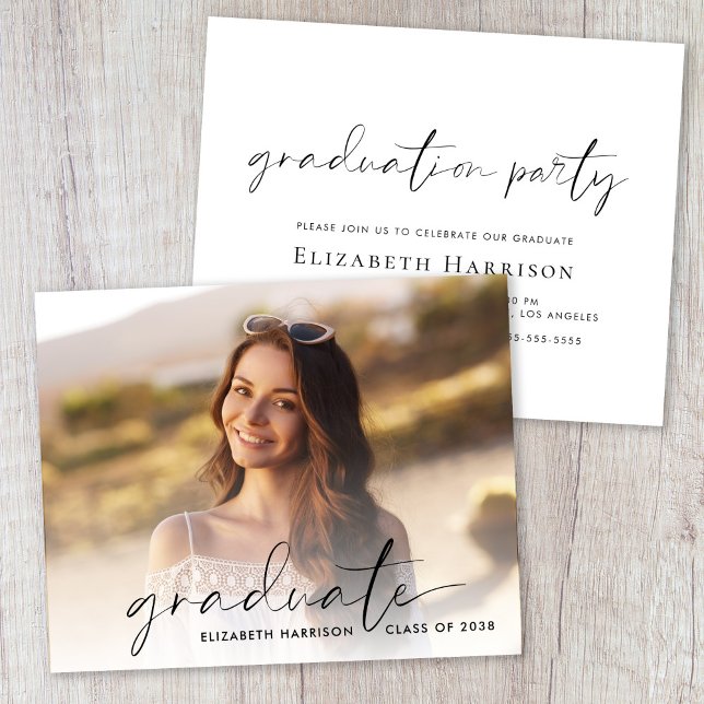Budget Script Photo Graduation Party Invitation (Creator Uploaded)