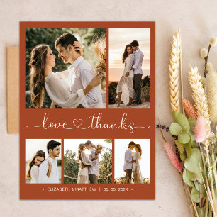 Budget Script Photo Wedding Thank You Postcard 