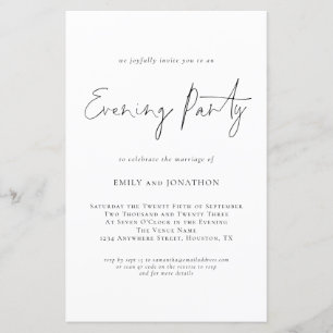 Budget Script QR Code Wedding Evening Party Invite