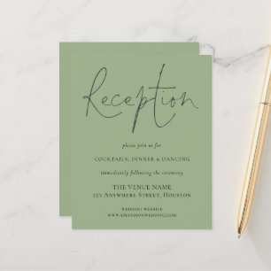 Budget Script Reception Sage Green Wedding Encl