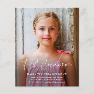 Budget Script Religious First Communion Invitation