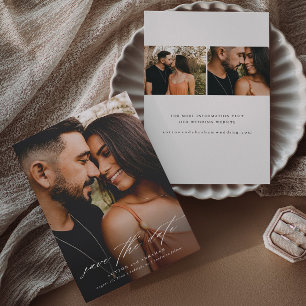 Budget Script Wedding Photo Save The Date Flyer