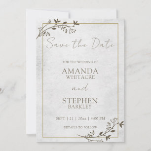 Budget Script Wedding Save the Date Card
