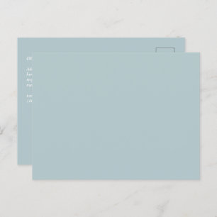 BUDGET Sea Glass Sage Green Monochrome Wedding Postcard
