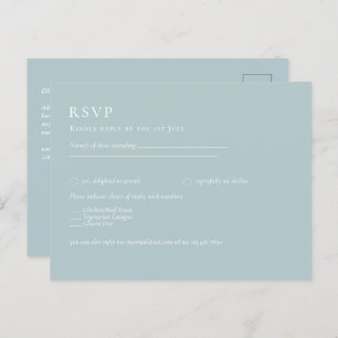 BUDGET Sea Glass Sage Green Monochrome Wedding Postcard