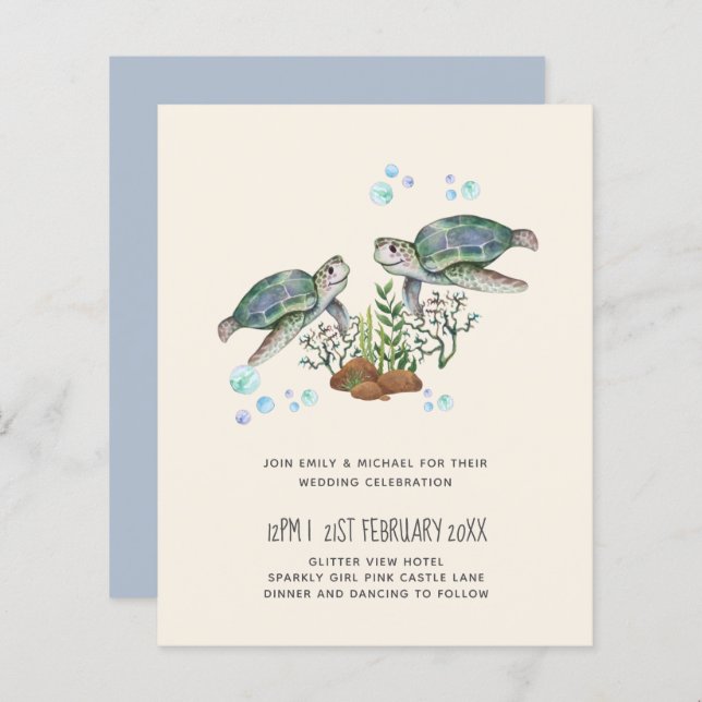 BUDGET  Sea Turtles Beach Wedding (Front/Back)