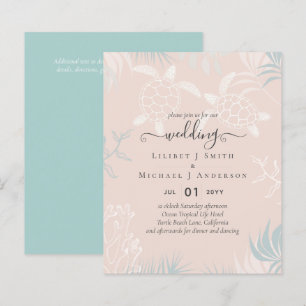 BUDGET  Sea Turtles BEACH Wedding Coral Teal