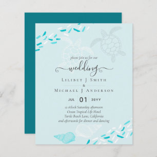 BUDGET  Sea Turtles BEACH Wedding Coral Teal