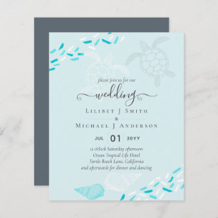 BUDGET  Sea Turtles BEACH Wedding Coral Teal