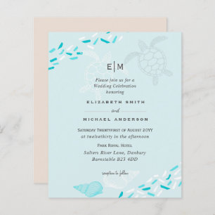 BUDGET  Sea Turtles BEACH Wedding Coral Teal