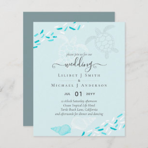 BUDGET  Sea Turtles BEACH Wedding Coral Teal
