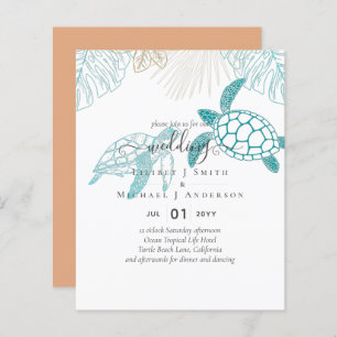 BUDGET  Sea Turtles Wedding Modern Line Art