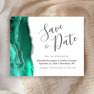 Budget Seafoam Green Silver Agate Save the Date
