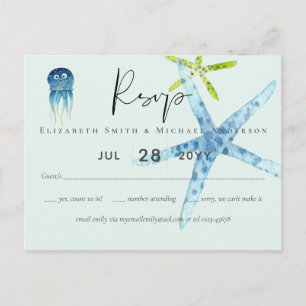 BUDGET Sealife Beach Ocean Wedding Postcard