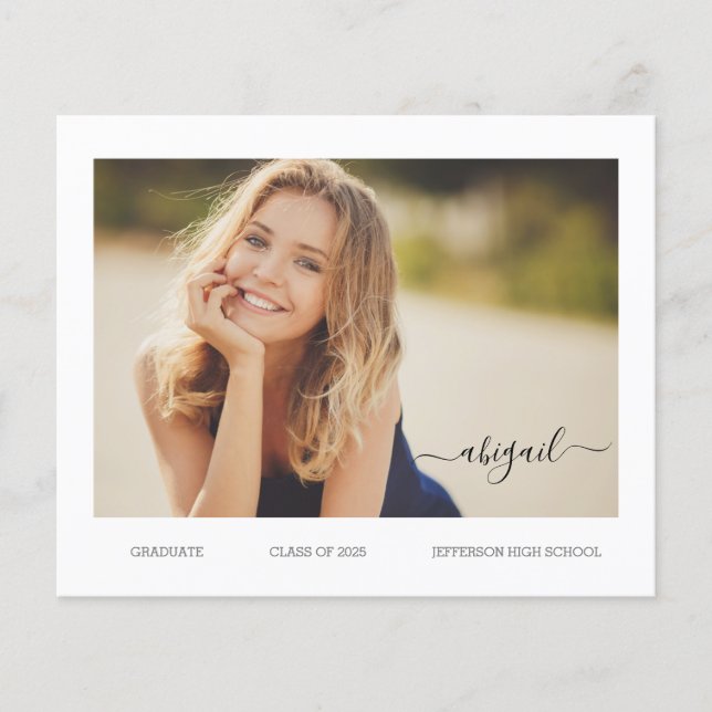 BUDGET Senior Photo Grad Announcement Card (Front)