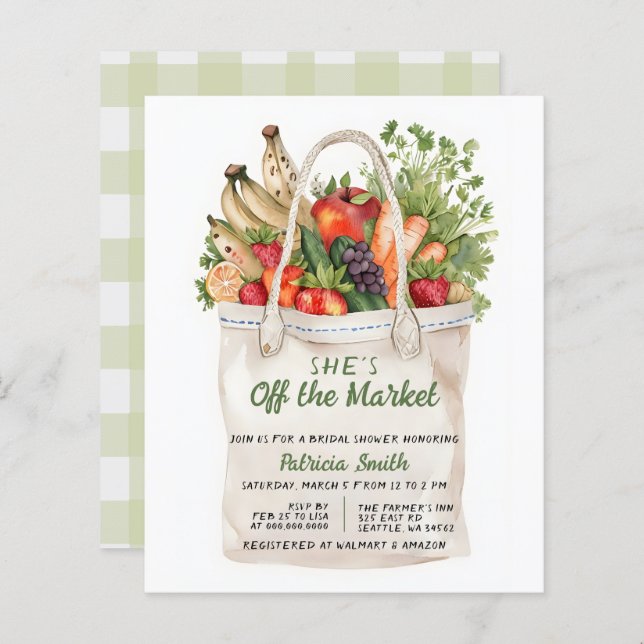 Budget She is off the Market Bridal Shower (Front/Back)