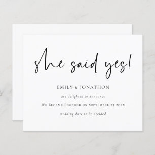 Budget She Said Yes Engagement Announcement