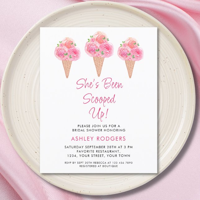 Budget She's Been Scooped Up Bridal Shower Invite (Creator Uploaded)