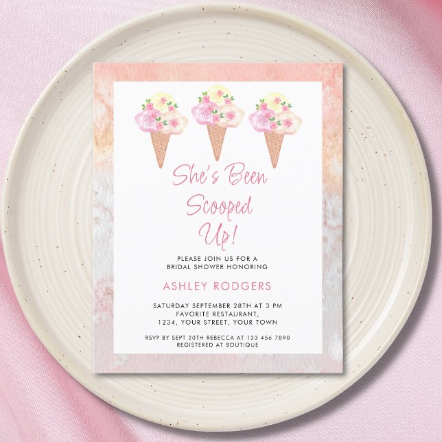Budget She's Been Scooped Up Bridal Shower Invite (Creator Uploaded)