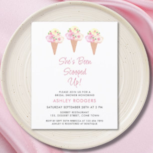 Budget She's Been Scooped Up Bridal Shower Invite