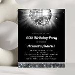 Budget Silver 60th Birthday Party 70's Disco Ball Flyer<br><div class="desc">Prepare to dazzle and groove the night away with our Silver 60th Birthday Party 70's Disco Ball Invitation! This invitation is the epitome of elegance and nostalgia, perfect for celebrating a milestone 60th birthday with a touch of '70s flair. The shimmering silver design exudes sophistication and sets the stage for...</div>