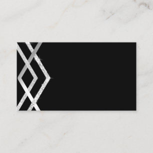 Budget Silver Black Art Deco  Geometric Template Business Card