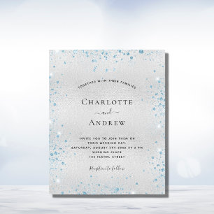 Budget silver blue glitter winter wedding