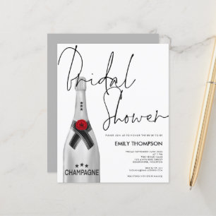 Budget Silver Champagne Script White Bridal Shower