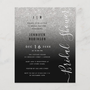 Budget Silver Glitter Bridal Shower Black