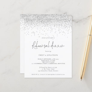 Budget Silver Glitter Wedding Rehearsal Dinner