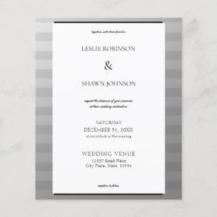 Budget Silver & Grey Stripes Wedding Flyer
