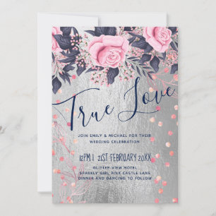 BUDGET Silver Rosegold Navy Pink Metallic Wedding