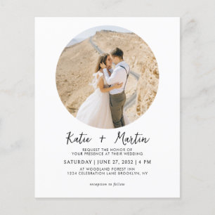 BUDGET Simple Black and White Round Photo Wedding