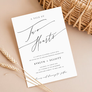 Budget Simple Black and White Timeless Wedding Invitation