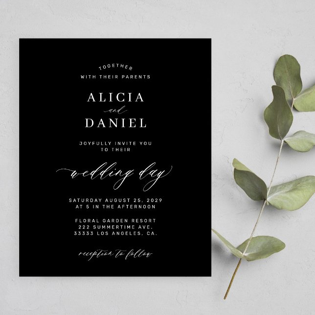 Budget simple black minimalist script wedding (Creator Uploaded)