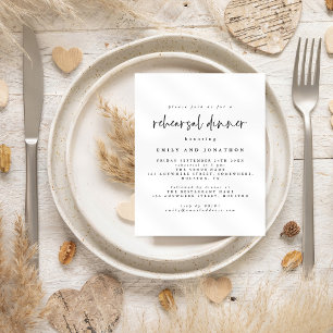 Budget Simple Black White Rehearsal Dinner Invite