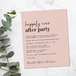 Budget Simple Blush Wedding Reception Invitation<br><div class="desc">Simple budget-friendly blush pink wedding announcement and reception invitation. The front features "Happily Ever After Party" in a contemporary script and bold modern typography. Personalise your message and invitation and add your names in a signature-like script.</div>