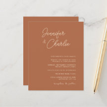 Budget Simple Bohemian Wedding Wedding Invitation