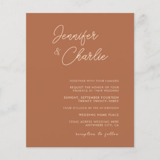Budget Simple Bohemian Wedding Wedding Invitation Flyer