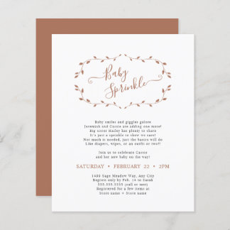 Budget Simple Botanical Terra Cotta Baby Sprinkle 