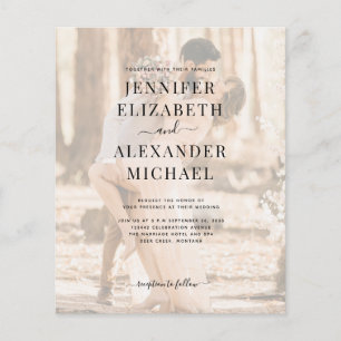 Budget Simple Calligraphy Photo All In One Wedding