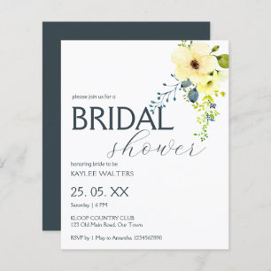 Budget simple elegant bridal shower invitation