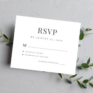 Budget simple elegant modern wedding rsvp card