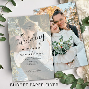 Budget simple elegant photo wedding invitation flyer