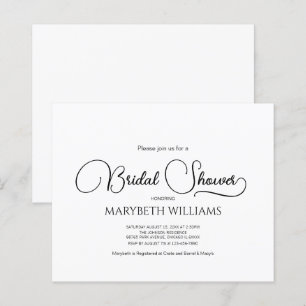 Budget Simple Elegant Script Bridal Shower
