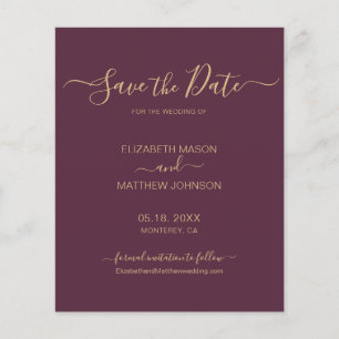 Budget Simple Elegant Script Save The Date Flyer