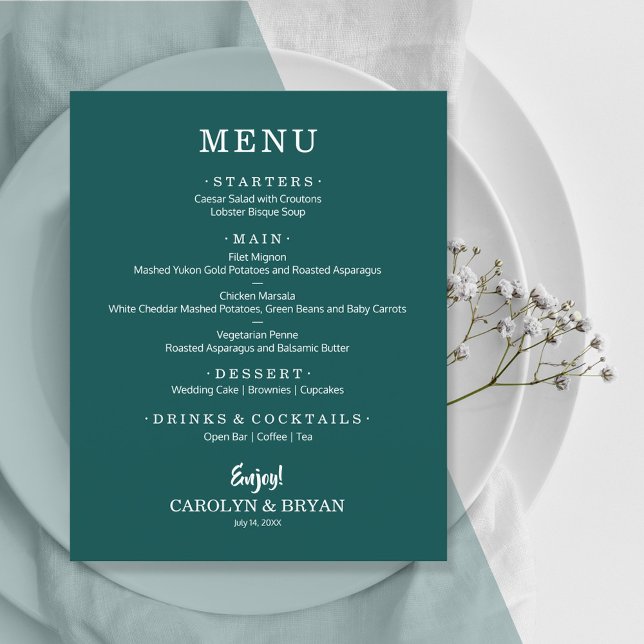 Budget Simple Gold Wedding Menu (Creator Uploaded)
