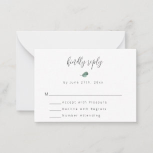 Budget Simple Greenery Wedding RSVP Card
